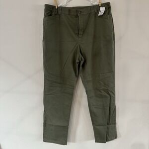 Womens CJ‎ Banks Signature Slimming 20W Average Green Stretch Pants Curvy